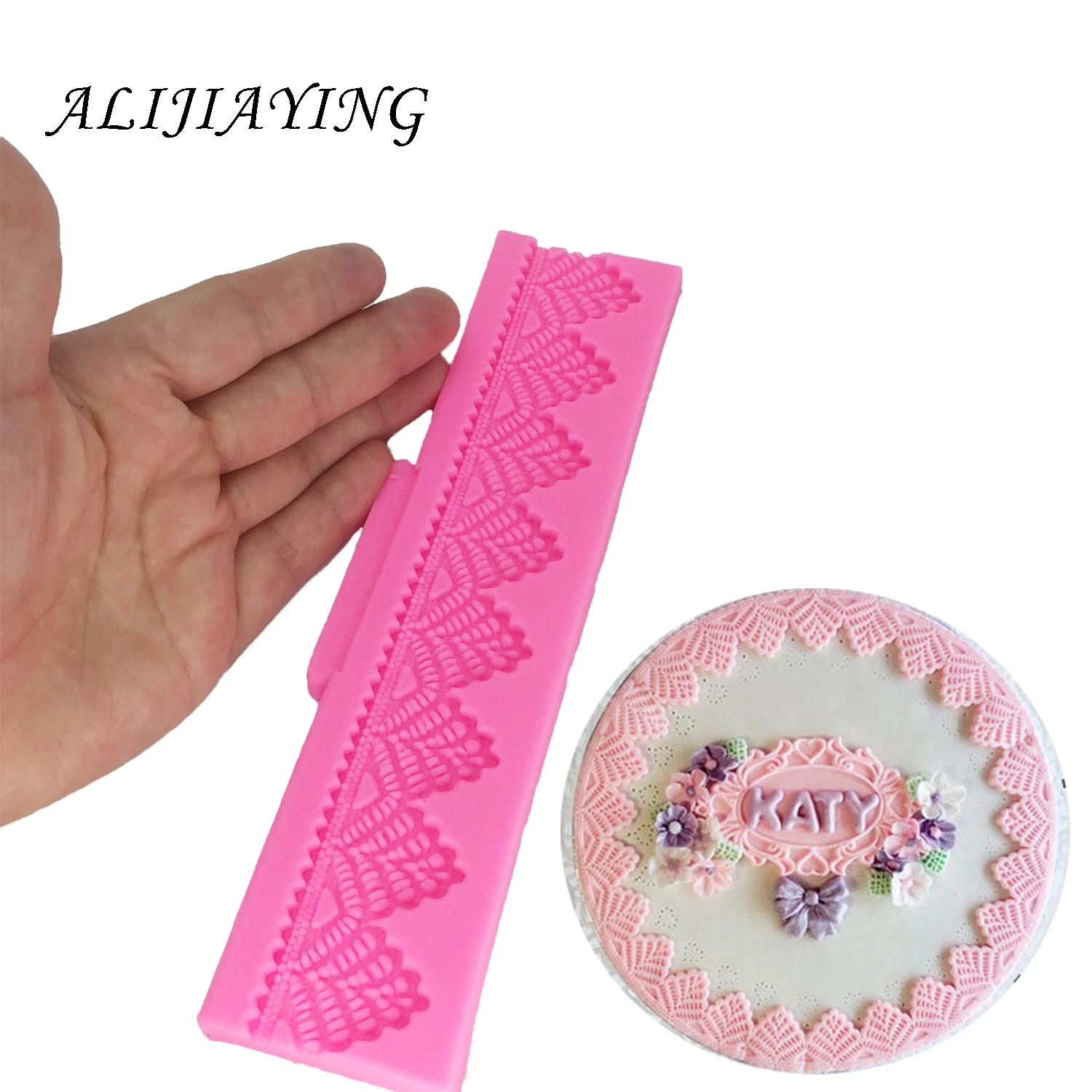 DIY Длинные Кружева торт границы силиконовые формы торт плесень Gumpaste инструменты для украшения тортов из мастики шоколадный десерт формы D1371