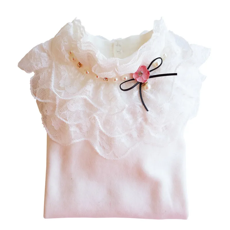 Школьная блузка для девочек Термобелье детей Сезон осень-зима Плотное бархатное