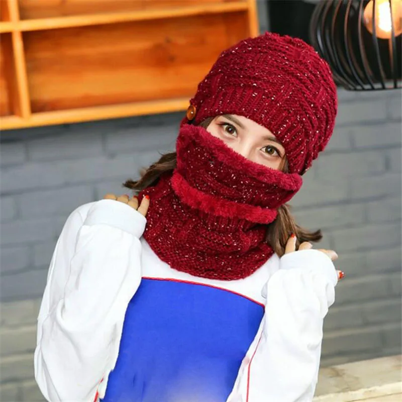 Наборы 3 различных вельветовых шапок женские теплые зимние толстые шерстяные