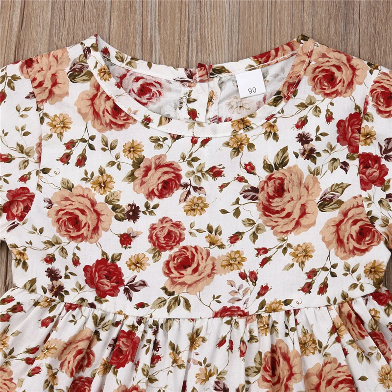 Комплект летней одежды для новорожденных девочек из 2 предметов, Boho, кружевной топ с цветочным принтом, платье-пачка, шорты, штаны, От 2 до 5 лет