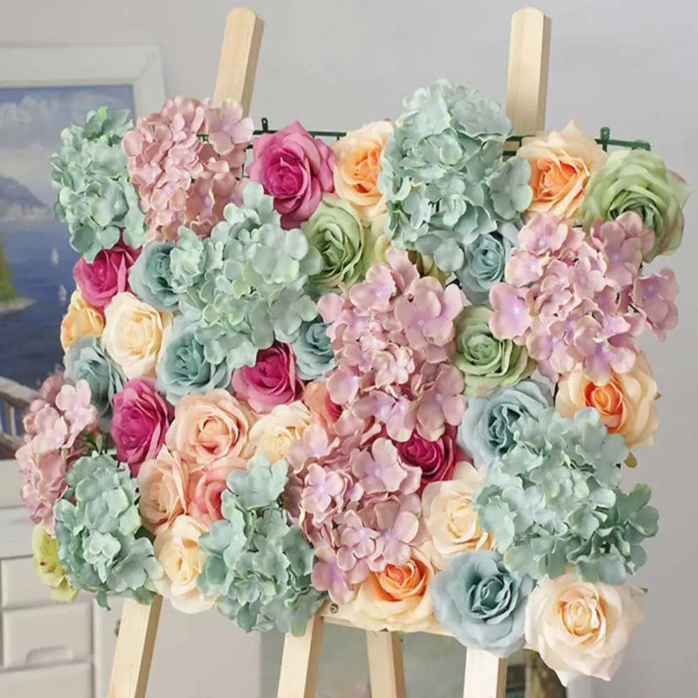 40*60 см высокая плотность искусственный цветок стеновые панели DIY свадебный фон украшения вечерние события поддельные розы гортензии Декор