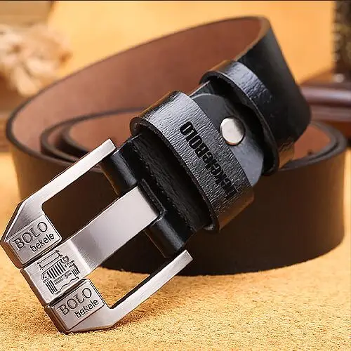 1042A2Black Мужские ремни из натуральной коровьей кожи повседневные мужские ремни высокого качества роскошная дизайнерская кожа мужские ремни herenriem leer - Цвет: 1042A2Black