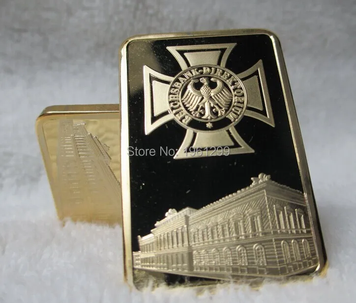 Золотая немецкая железная поперечная балка 1 унция рейка Рейч райхсбанк МОНЕТА 999