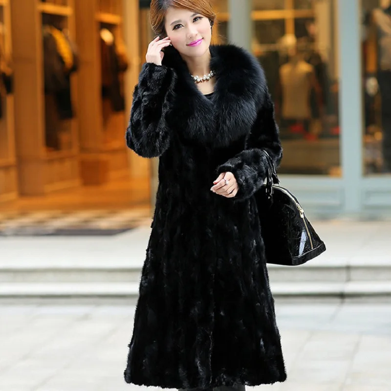 Women Faux Fur Coats 2022 Elegant Women Outerwear Thicken Warm Winter Long Jackets Vintage Femme Coats Size XL XXL