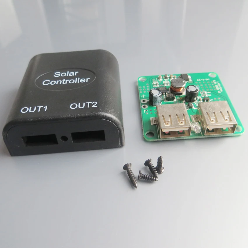 Блок питания с солнечной панелью 5 В 2 А 1 шт. контроллер заряда двумя USB портами