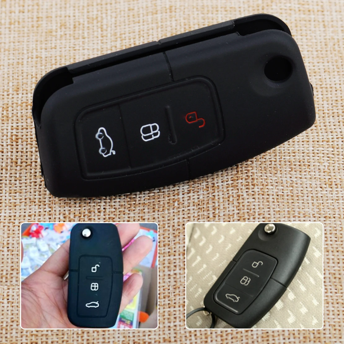 

CITALL 3 кнопки дистанционного ключа Fob чехол силиконовый чехол для Ford Focus MK2 Fiesta Mondeo Kuga C-Max S-Max Флип-открытый ключ только