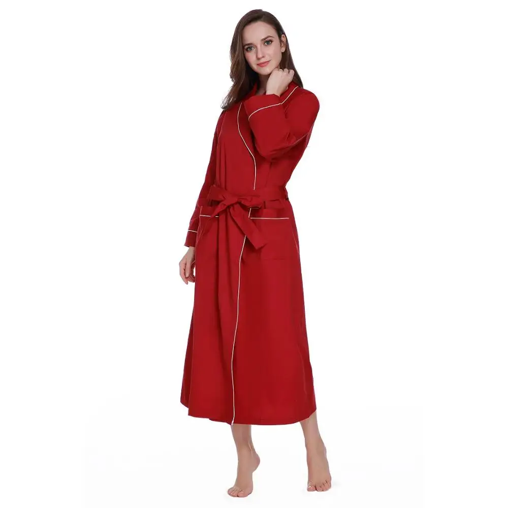 Lavenderi женское длинное классическое хлопковое кимоно, банный Халат - Цвет: red