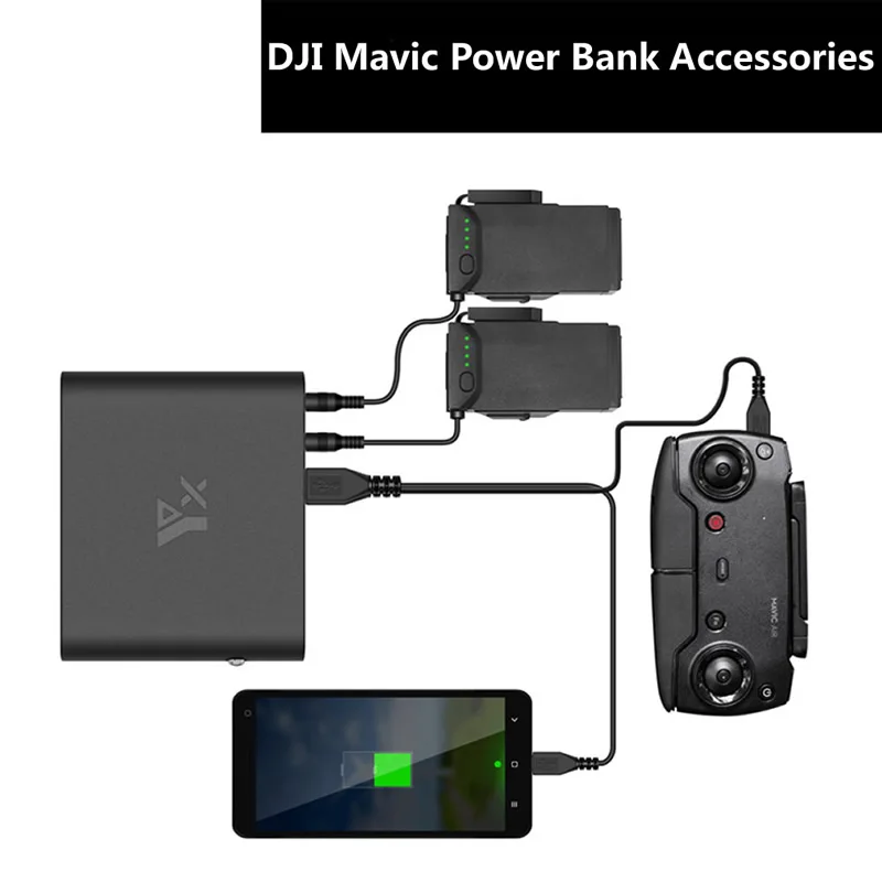 DJI Mavic Air power Bank портативное зарядное устройство USB Мобильная мощность Интеллектуальная Зарядка батареи для воздушного квадрокоптера конвертер аксессуары