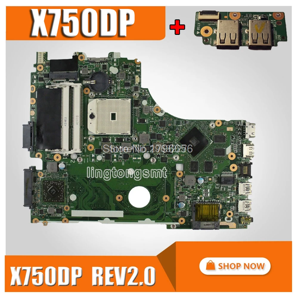Отправка платы + X750DP материнская плата для For Asus K550D X550D K550DP X550DP ноутбука rev2.0
