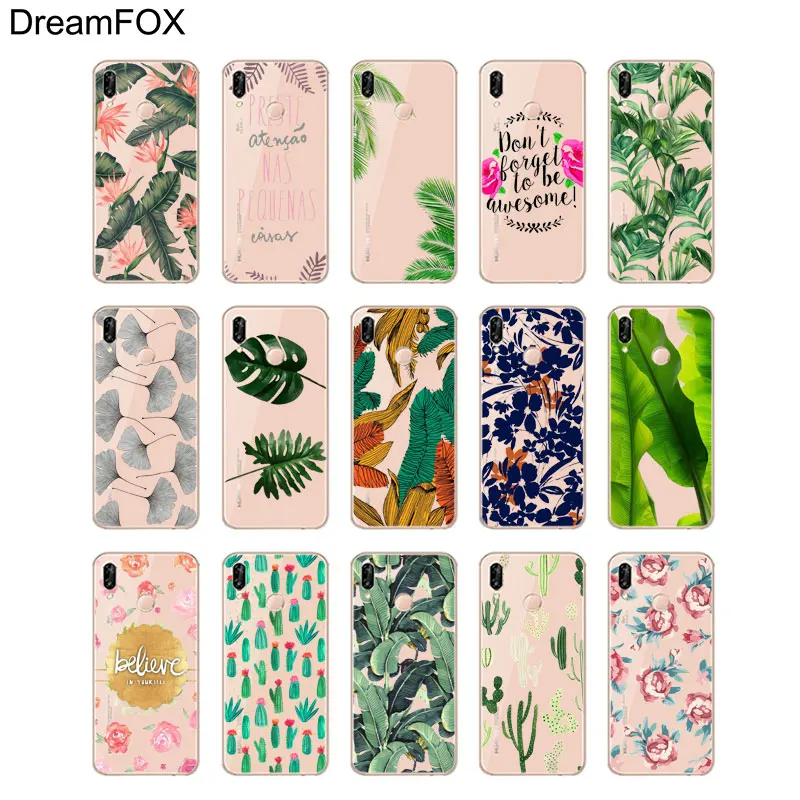 DREAMFOX L077 Cactus Banana Leaves Soft TPU Silicone Case Cover For Huawei Honor 6A 6C 7X 9 10 P20 P30 Lite Pro P Smart 2019 |