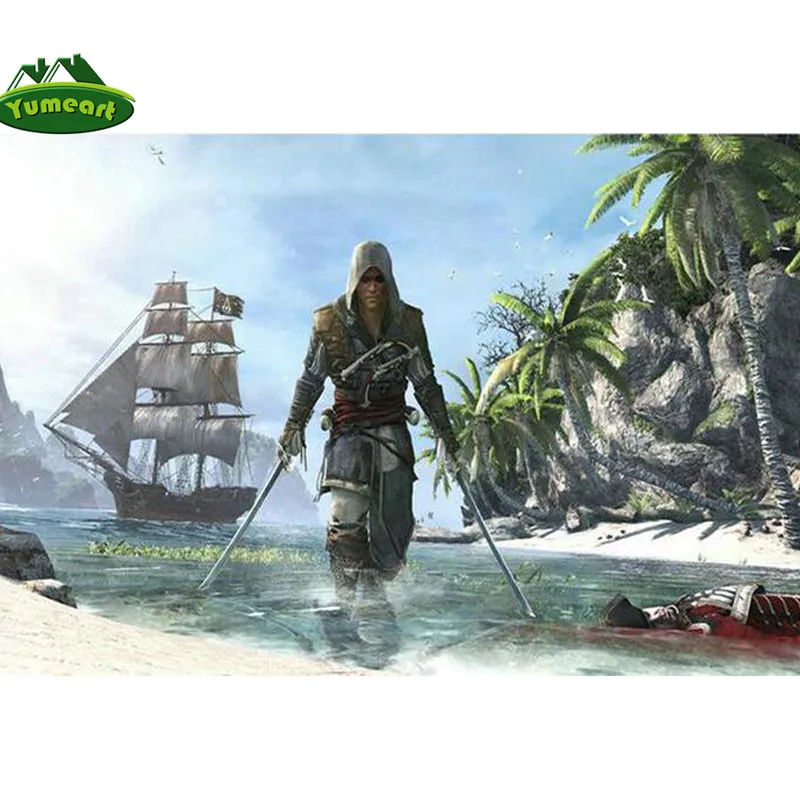 YUMEART 5D DIY Алмазная картина Assassins Creed настенная живопись полная вышивка крестиком