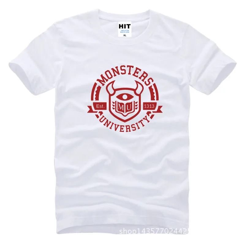 Мужская футболка Monsters с принтом знаков для университетской школы модная мужская