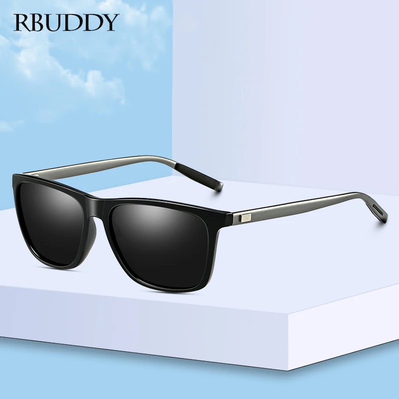 Мужские солнцезащитные очки RBUDDY поляризационные квадратные с защитой UV400 для