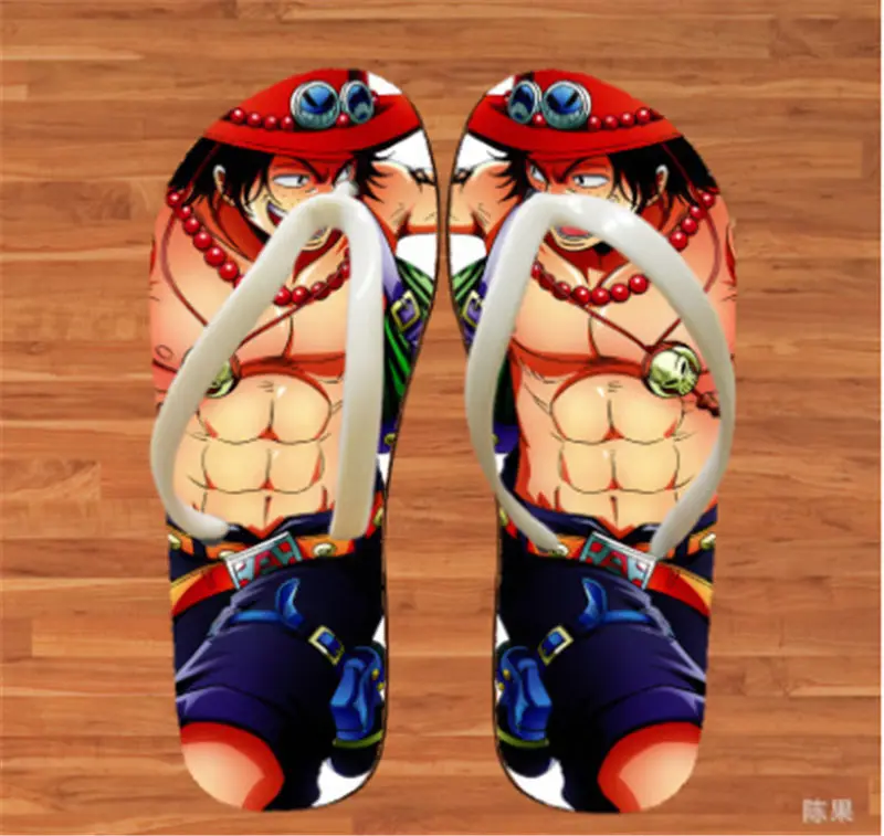 Домашние тапочки с принтом аниме; один предмет; Luffy Chopper ace; Косплей; мужские и женские туфли на плоской подошве; Повседневная летняя нескользящая обувь унисекс - Цвет: 15