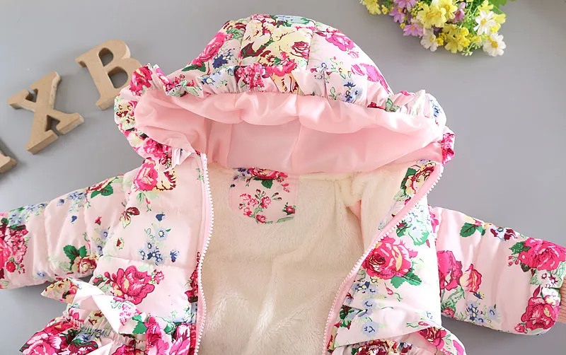 Детская куртка для девочек BibiCola с цветочным принтом Осень зима 2020|baby outerwear winter|baby