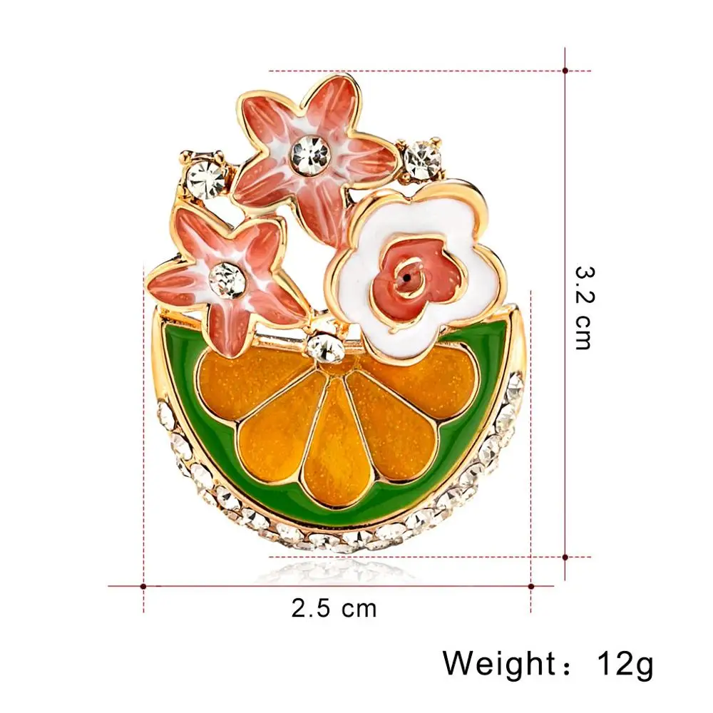 watermelon2 Rinhoo, с рисунком в виде котиков, завод фруктовая брошь, эмалированный штифт металлический знак броши для Для женщин Модные украшения Винтаж золото свадебная брошь булавка - Окраска металла: watermelon2