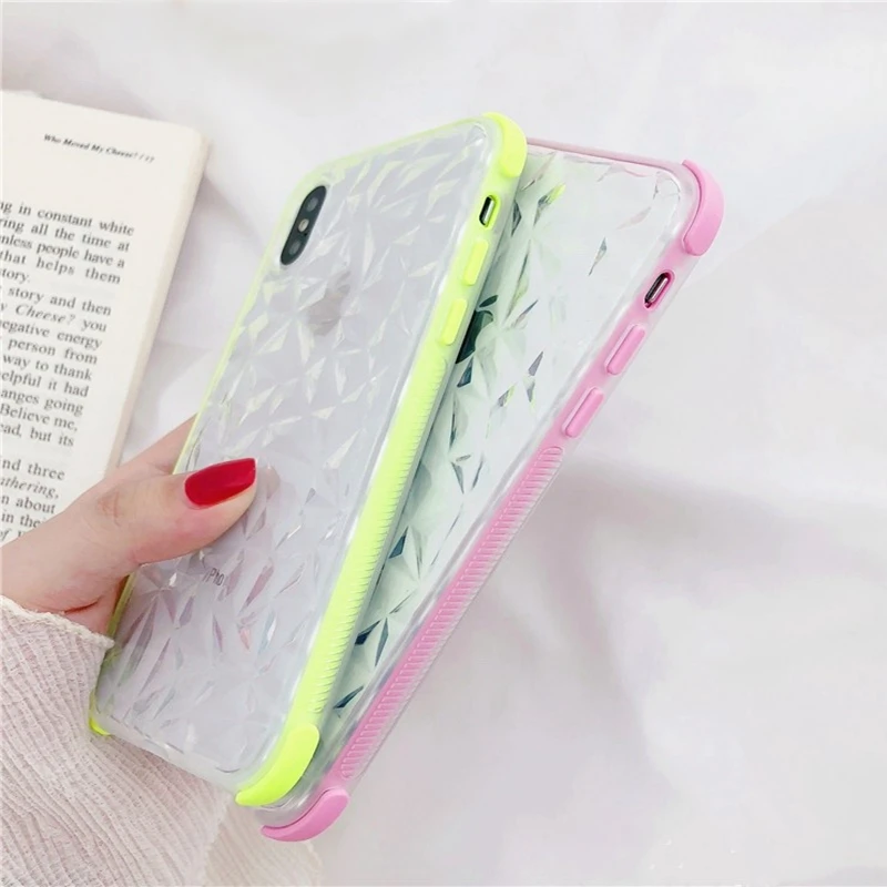 Чехол для iPhone X 11 Pro XR XS MAX SE 7 8 6s 6 Plus с 3d алмазной текстурой противоударный