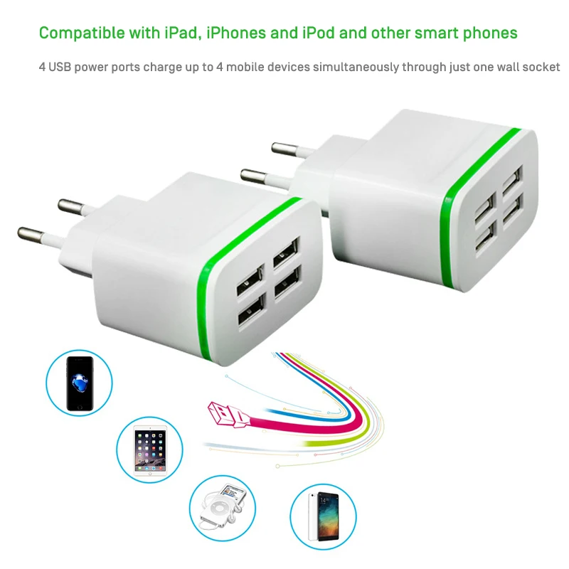 4 USB несколько зарядных устройств для телефонов 5V 4A зарядное устройство