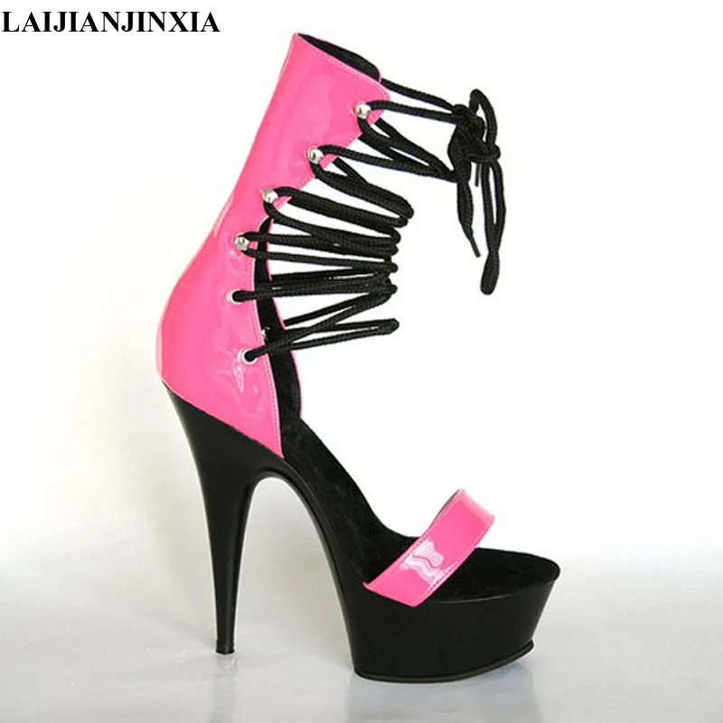 

LAIJIANJINXIA новый элегантный дизайн ремешок на щиколотке 15 см Высокий каблук Платформа Танцевальная обувь/выступление/звезда/модельные сандалии, свадебная обувь