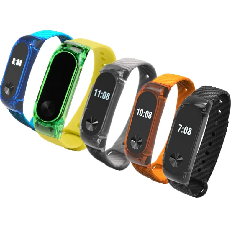 Carbon replacement Strap for Xiaomi Mi Band 2 Silicone For Wristband Smart Bracelet Replacement Belt | Электроника