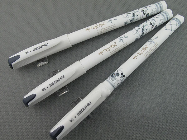 Урожай Ретро Китайский Стиль Гелевая Ручка Синий и белый фарфор Канцтовары Для