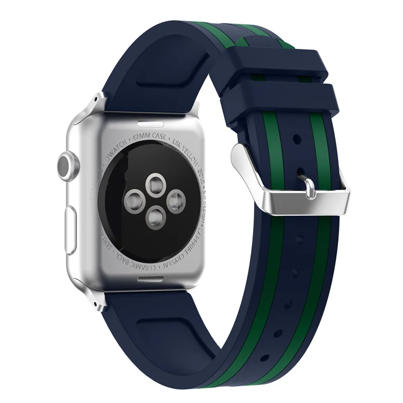Для Apple Watch ремешок 40 мм 44 мм 38 мм 42 мм силиконовый сменный спортивный ремешок для часов резиновый браслет ремешок для iWatch 4/1/2/3