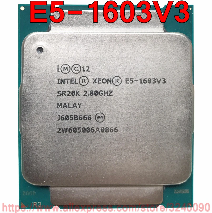 Процессор Intel Xeon E5 1603V3 2 80 ГГц 4 ядра Кэш память 10 МБ тип разъема LGA LGA2011 3 б/у|xeon cpu|intel