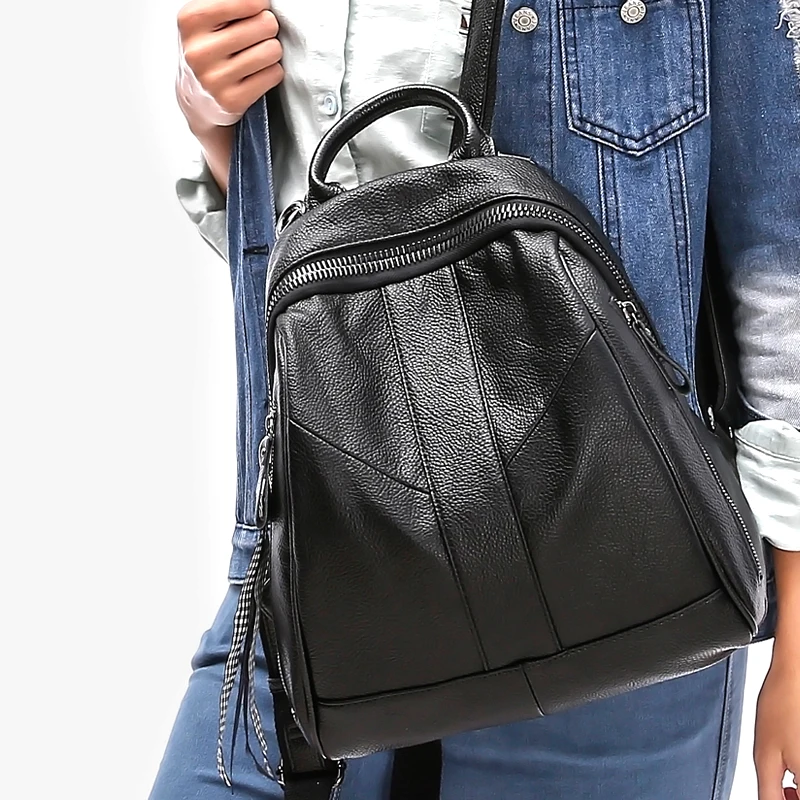 LUISE брендовый женский натуральный кожаный рюкзак дизайнерский корейский