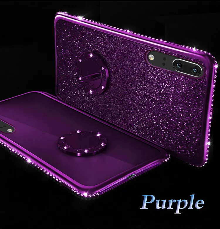 Алмазная Магнитный чехол с кольцом держателем для пальца на Honor 8X 7X huawei P20 Lite