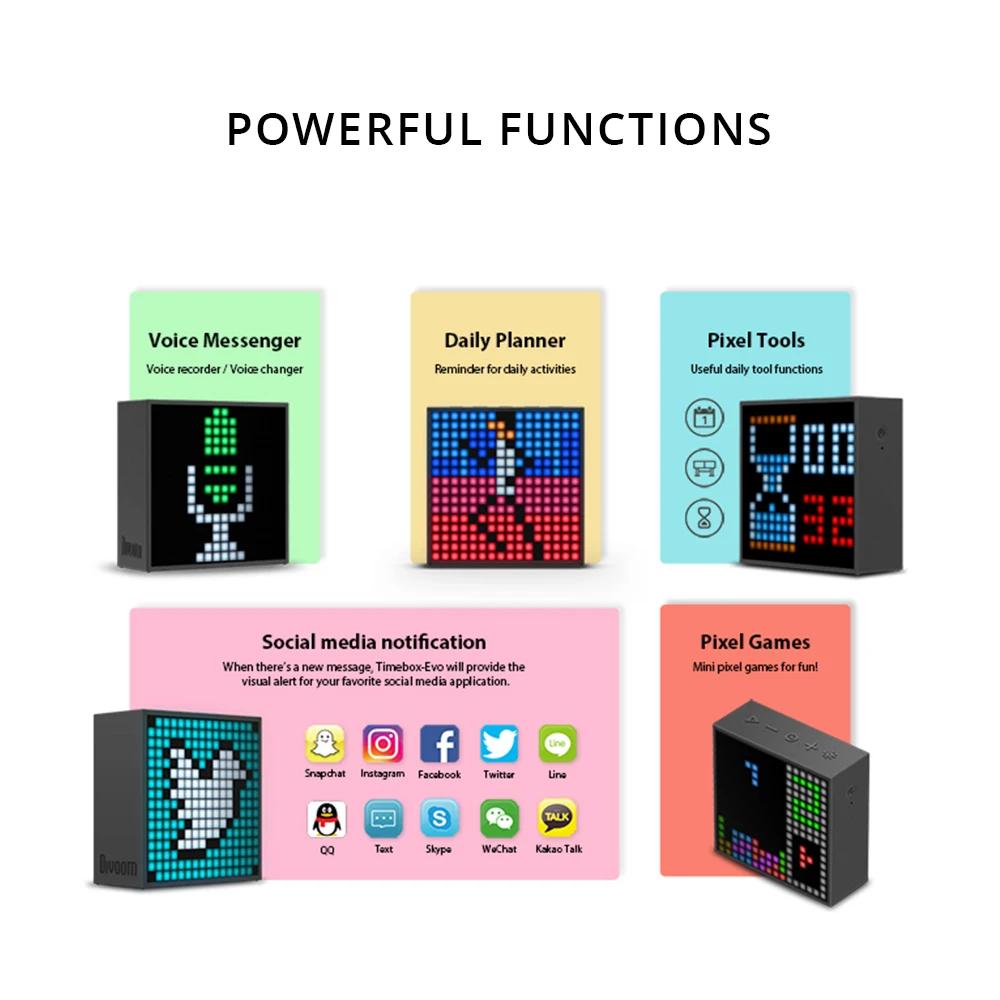 Divoom Tivoo Timebox Evo портативный Pixel Art беспроводной Bluetooth 5 0 динамик LED часы Смарт