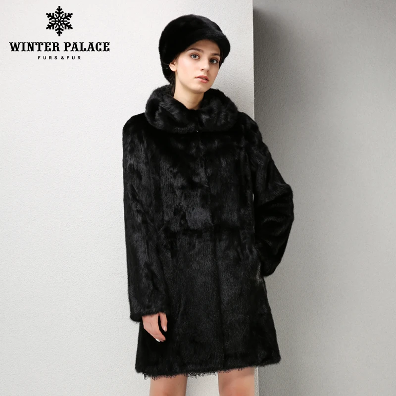 ЗИМНИЙ ДВОРЕЙ Новый стиль зима теплая норки шуба для женщин шубы из натуральный