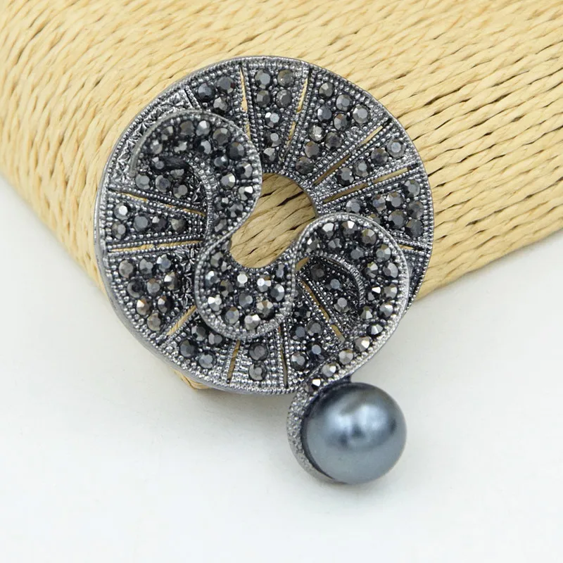 Luxury Black Color Alloy Vintage Stylish Brooch For Men And Women Fantastic Lady Clothes Jewelry Accessories Pins | Украшения и