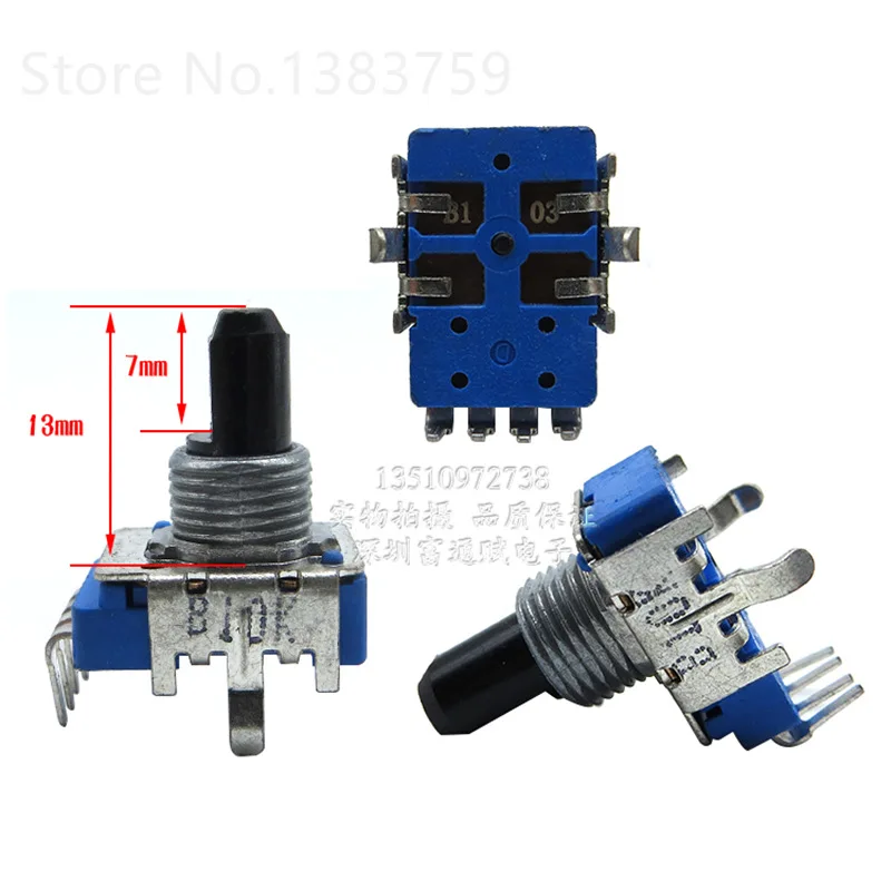 

2pcs Instrument adjustment volume potentiometer RK11K type Single B10K half shaft Adjustable potentiometer