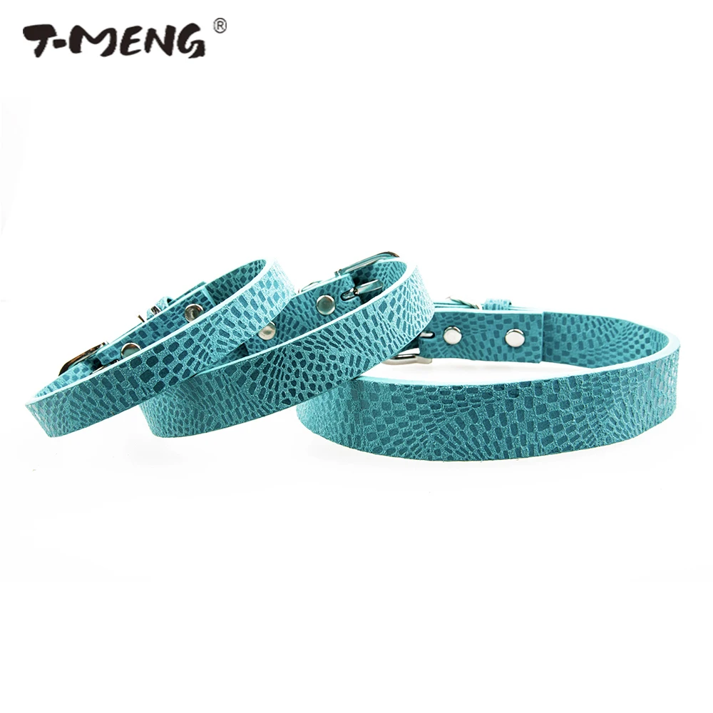 Ошейник из натуральной кожи с узором в клетку для маленьких средних и больших