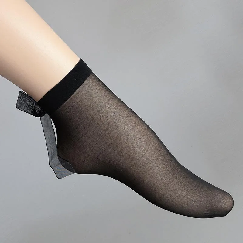 [COSPLACOOL] Модные дизайнерские пикантные Туфли носки с бантиком ультра тонкие