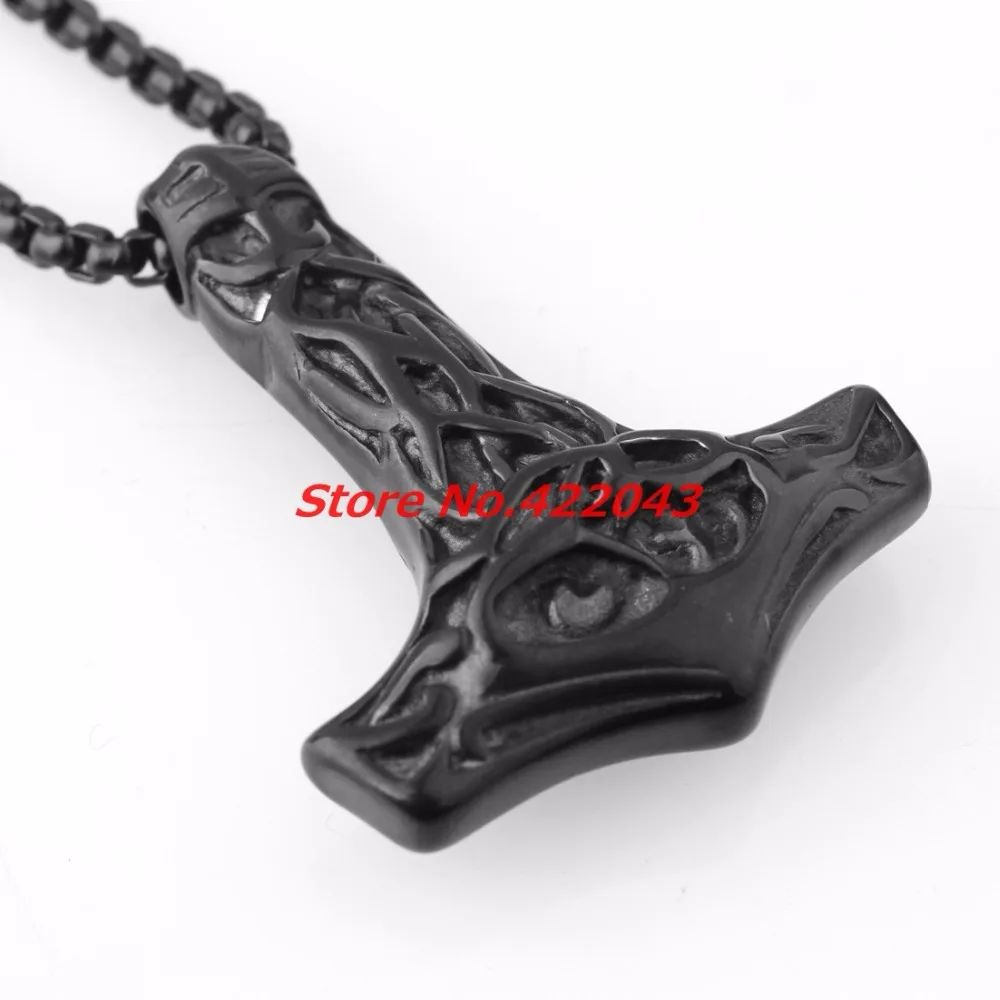 Крутое ожерелье в стиле панк подвески виде черного Тора колье из нержавеющей