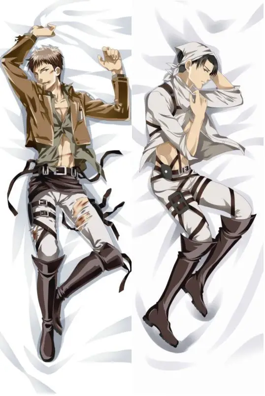

Japanese Anime Male Pillow Cover Case Attack on Titan Levi Rivaille Jean Kirstein Hugging Body BL Dakimakura