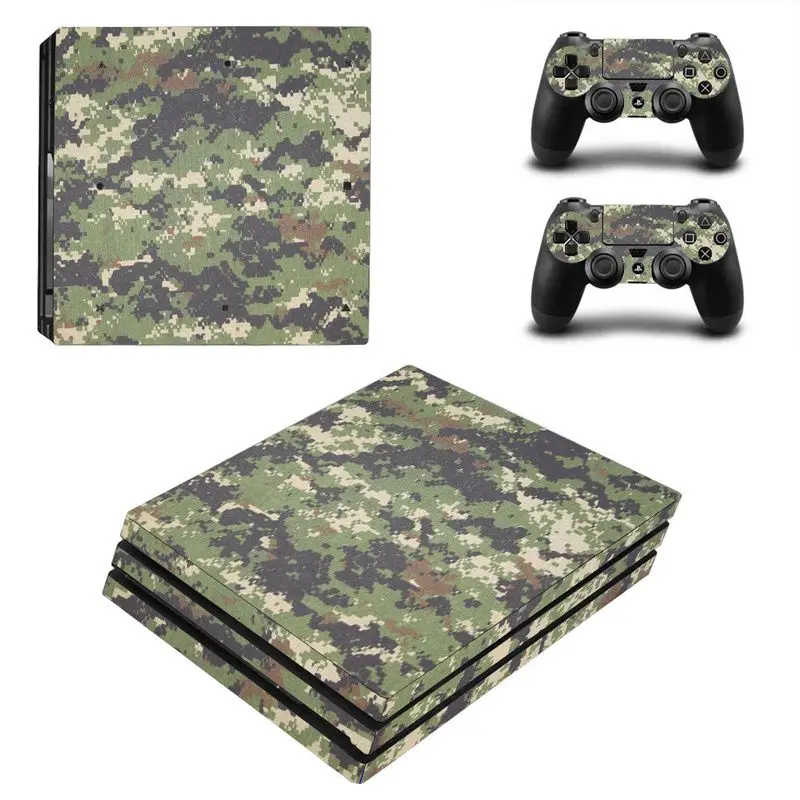 Камуфляжный Дизайн Наклейка кожаный чехол для PS4 консоль наклейки+ 2 шт контроллер защитные оболочки для PS4 Pro игры аксессуары