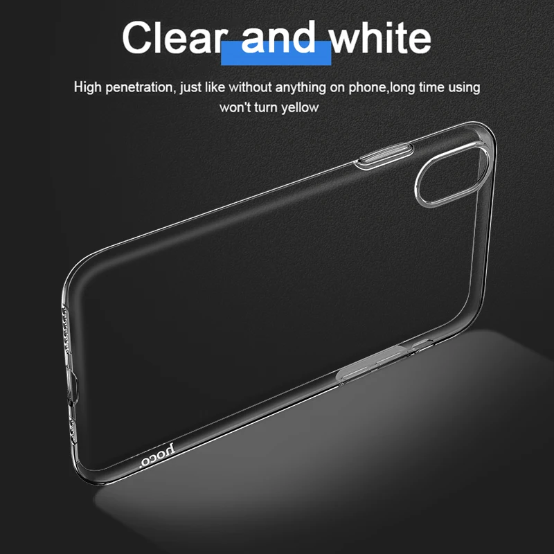 HOCO 2018 Мягкий ТПУ чехол для iPhone XS прозрачный защитный ультра тонкая защита Max iphone XR