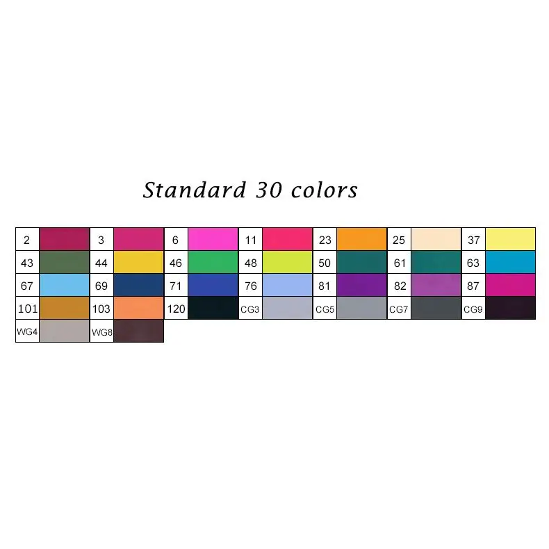Standard 30 colors TOUCHNEW 30/40/60/80/168 Цвета набор маркеров для живописи двойная головка эскиз маркеры кисточки ручка для рисования манга анимация дизайн товары для рукоделия - Цвет: Standard 30 colors