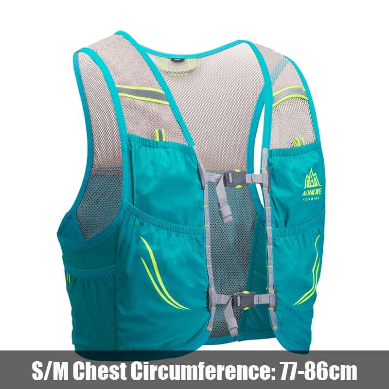 Turquoise SM AONIJIE мужской женский рюкзак для бега 2,5 л легкий поход Гонки Велоспорт водоотталкивающий для марафонов жилет рюкзак дополнительная бутылка - Цвет: Turquoise SM