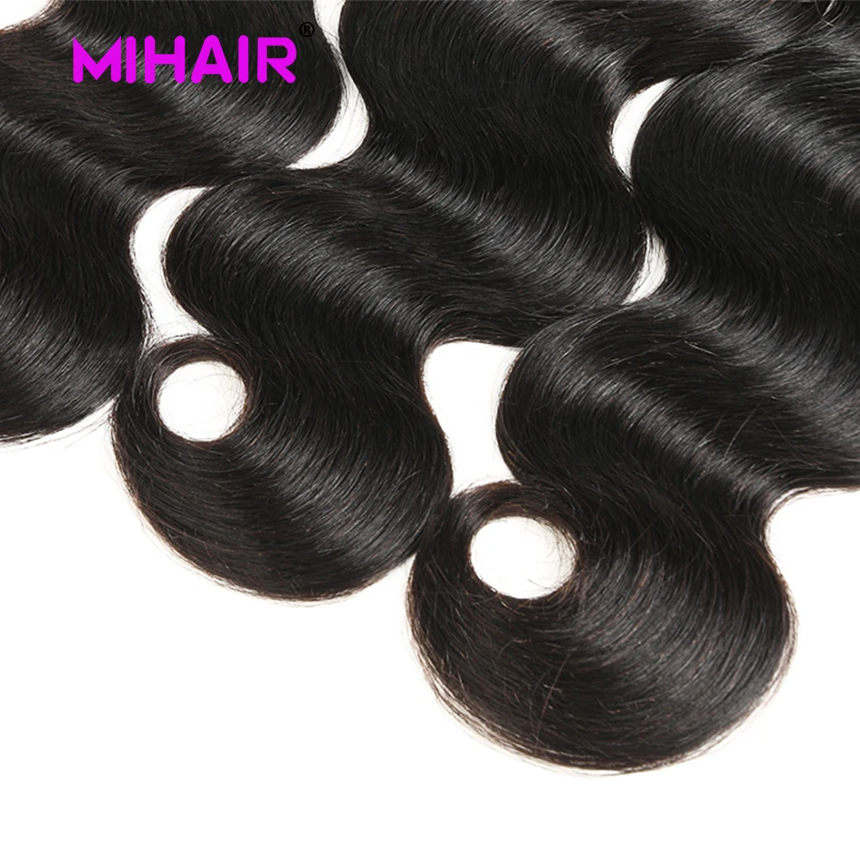 Бразильские волнистые пучки волос 100% человеческие волосы натуральные MIHAIR для
