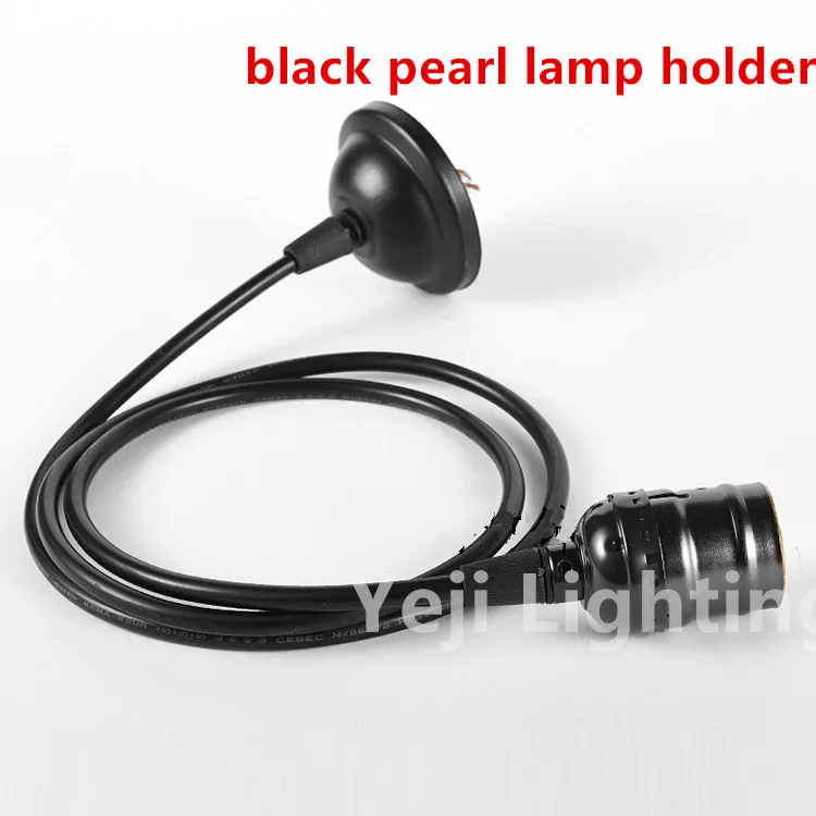 Подставка для лампы Эдисона с черным жемчугом и висячим проводом E27E26 ретро