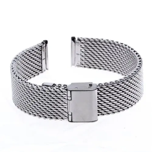 

YCYC!5*18mm Unisex Mesh Steel Watch Band Strap Bracelet Safety Buckle Silver Hot