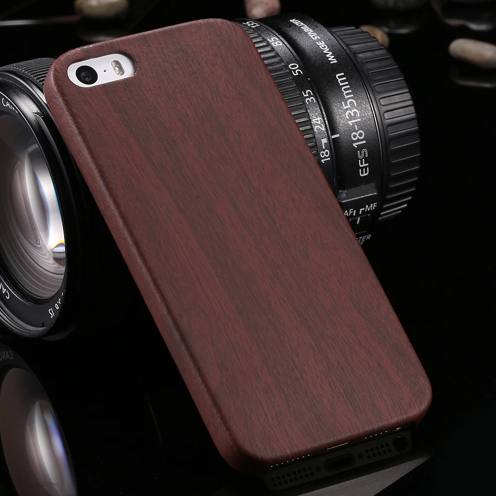 NORTHFIRE Wood Case For iPhone 6 7 8 plus X XS Max XR Leather Business Phone 5 5s SE Soft PU Cover Fundas Coque |