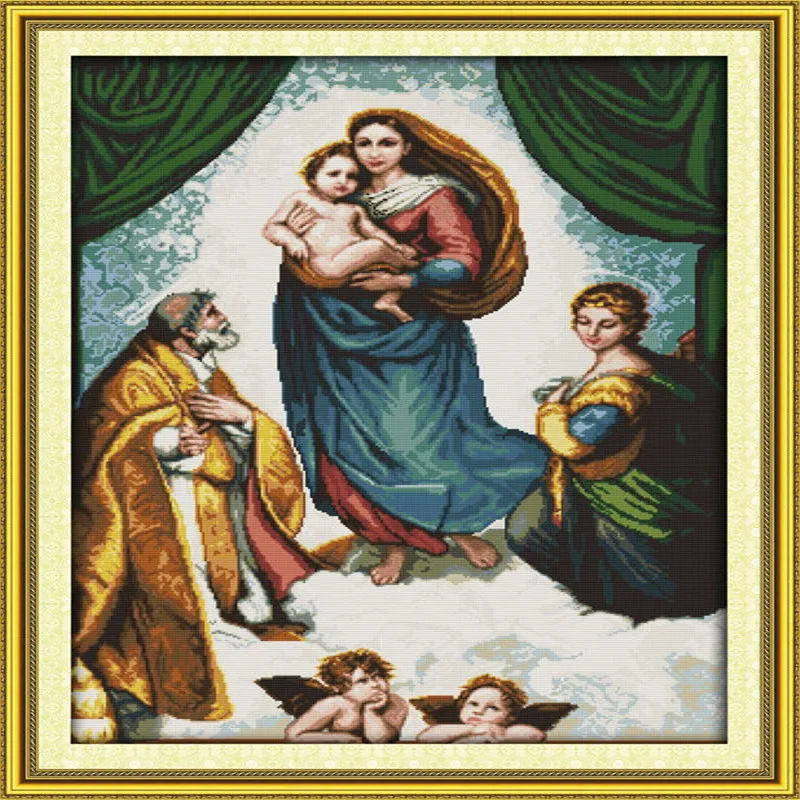 Goddess Kids Angle Love Counted Cross Stitch Baby DIY Needlework 14CT 11CT DMC China Kits For Embroidery | Дом и сад