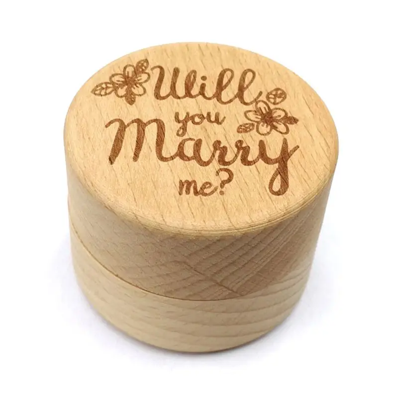 Personalized Engraving Rustic Wedding Wooden Ring Box Jewelry Trinket Storage Container Holder Custom Will You Marry Me Rings Be | Дом и сад