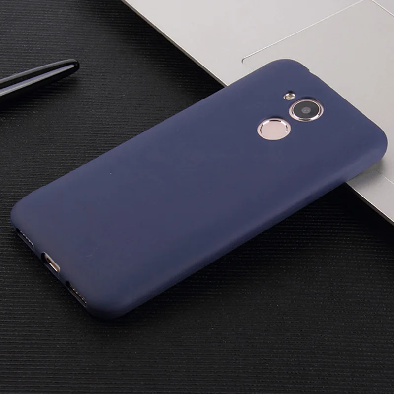 Dark Blue TPU Цвет матовый конфетный, TPU чехол для huawei Honor 4C 5C 5X 6C Pro 6X 6A 7X 7A 7X 7C 8 Lite 8X Max 9 9i 10 Lite мягкий чехол для задней крышки - Цвет: Dark Blue TPU