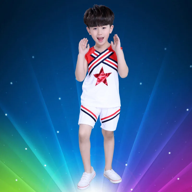 Детский костюм для мальчиков танцевальная одежда аэробики девочек платья