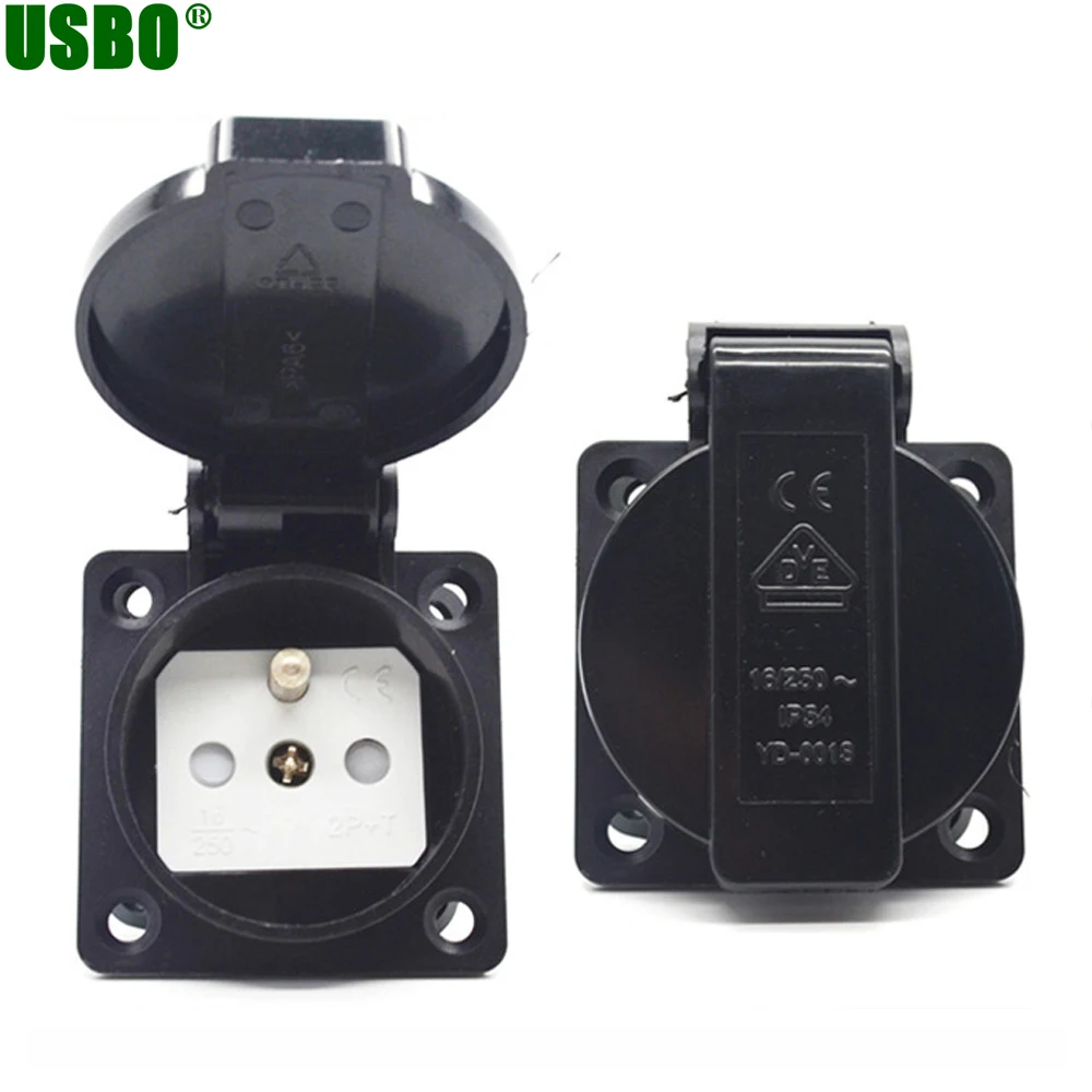 Евро 16A 250V PA66 цвет синий, черный; большие размеры IP54 генератор Управление Панель Германия, Франция, индустрии водонепроницаемая розетка ЕС провод разъем 2 шт